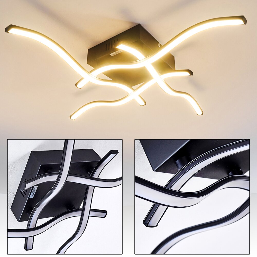 Plafonnier Voltti LED Noir, 4 lumières main product photo