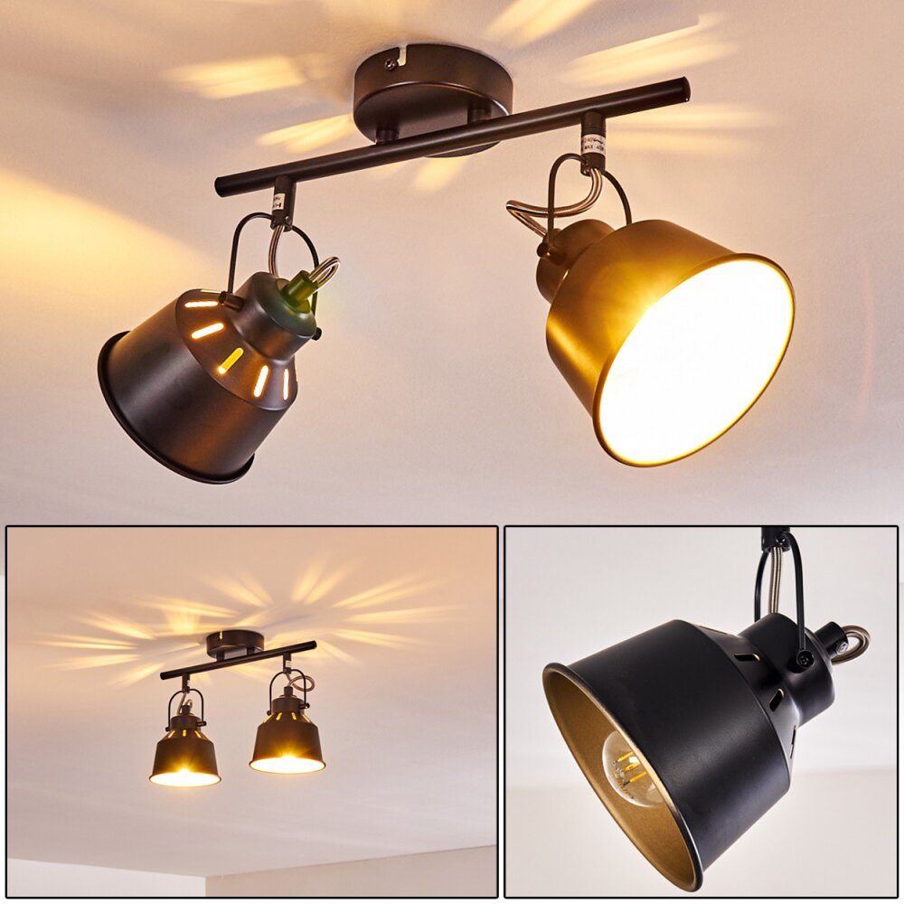 Plafonnier Safari Noir, 2 lumières main product photo