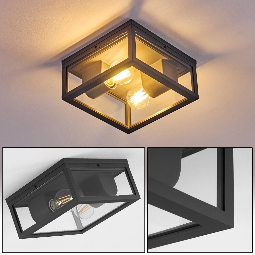 plafonnier extérieur Kiwalik Anthracite, 1 lumière main product photo
