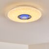 Plafonnier Haderup LED Chrome, Blanc, 1 lumière, Télécommandes, Changeur de couleurs