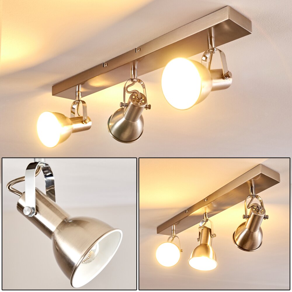 Plafonnier Danikon Nickel mat, 3 lumières main product photo