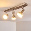 Plafonnier Danikon Nickel mat, 3 lumières