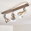 Plafonnier Danikon Nickel mat, 3 lumières