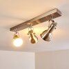 Plafonnier Danikon Nickel mat, 3 lumières