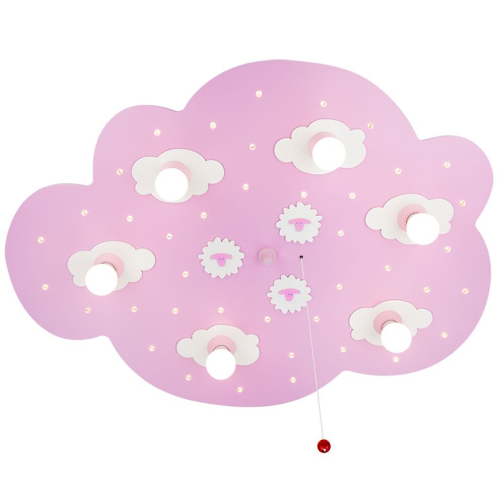 Applique murale Elobra SCHÄFCHENWOLKE Rose, 6 lumières main product photo