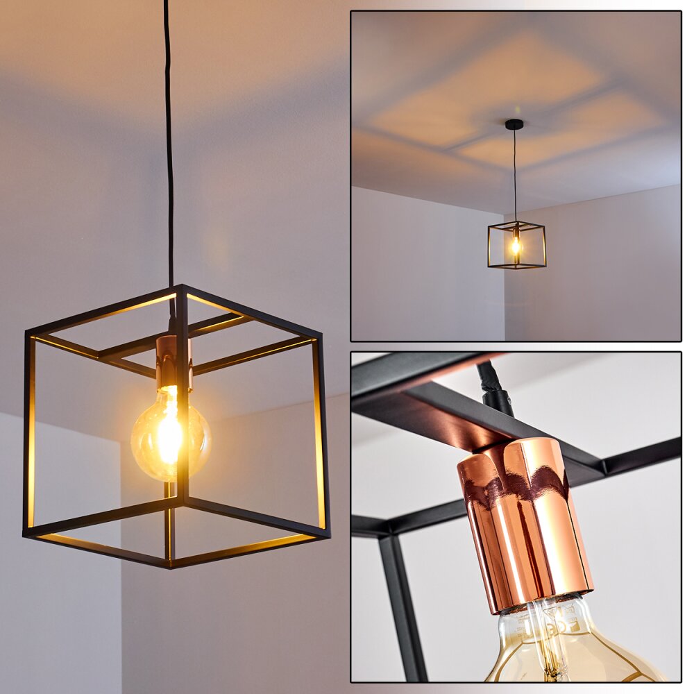 Suspension Yuhigaoka Cuivre, Noir, 1 lumière main product photo