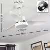 Ventilateur de plafond Doha LED Blanc, 1 lumière, Télécommandes