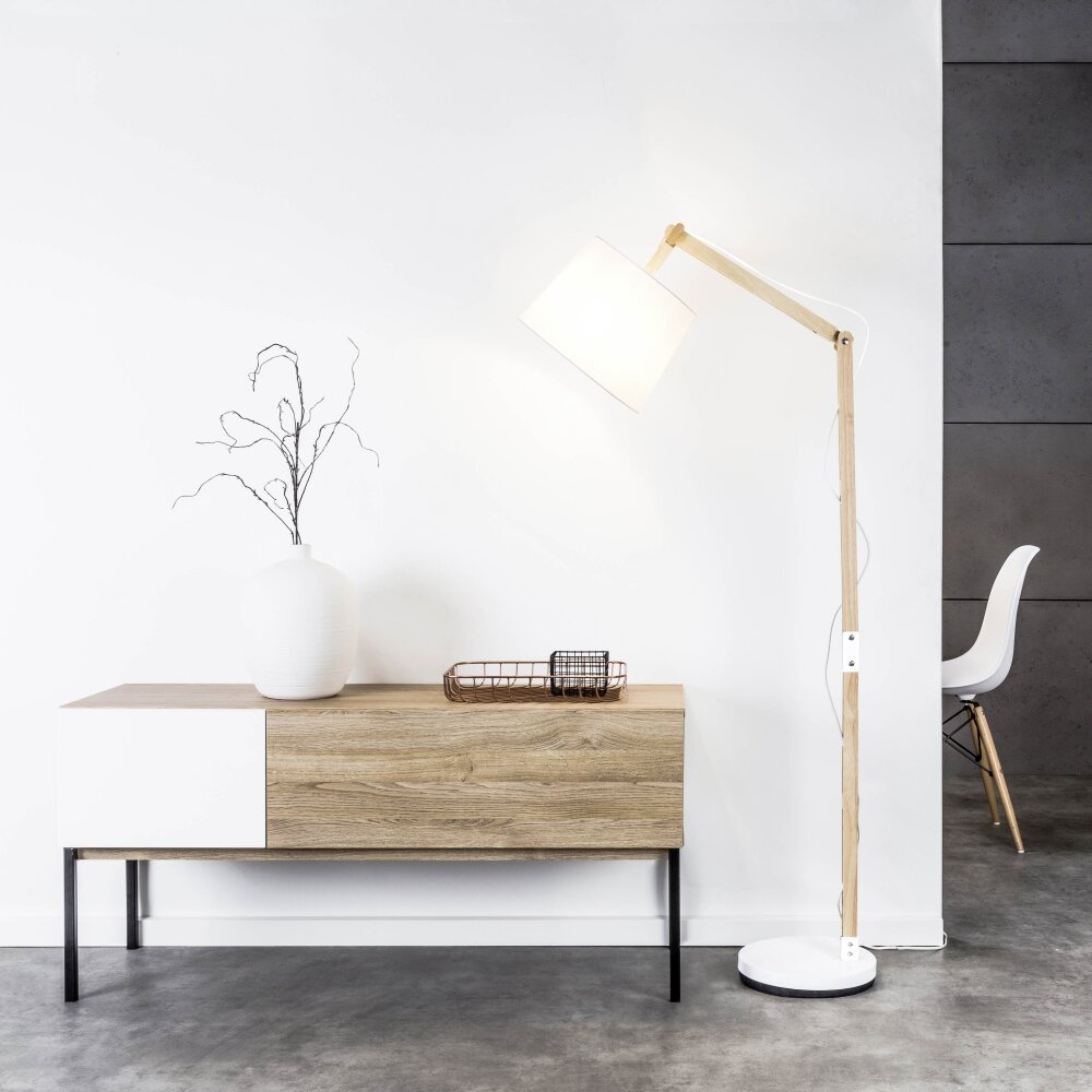 Lampadaire Brilliant Carlyn Bois foncé, Blanc, 1 lumière main product photo