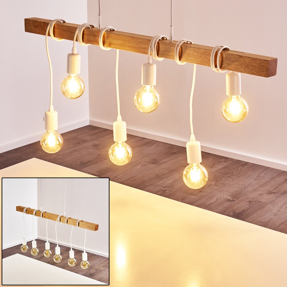 Suspension Barbengo Blanc, 6 lumières main product photo