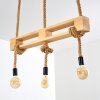 Suspension Riekje Brun, Bois clair, Noir, 3 lumières