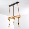 Suspension Riekje Brun, Bois clair, Noir, 3 lumières