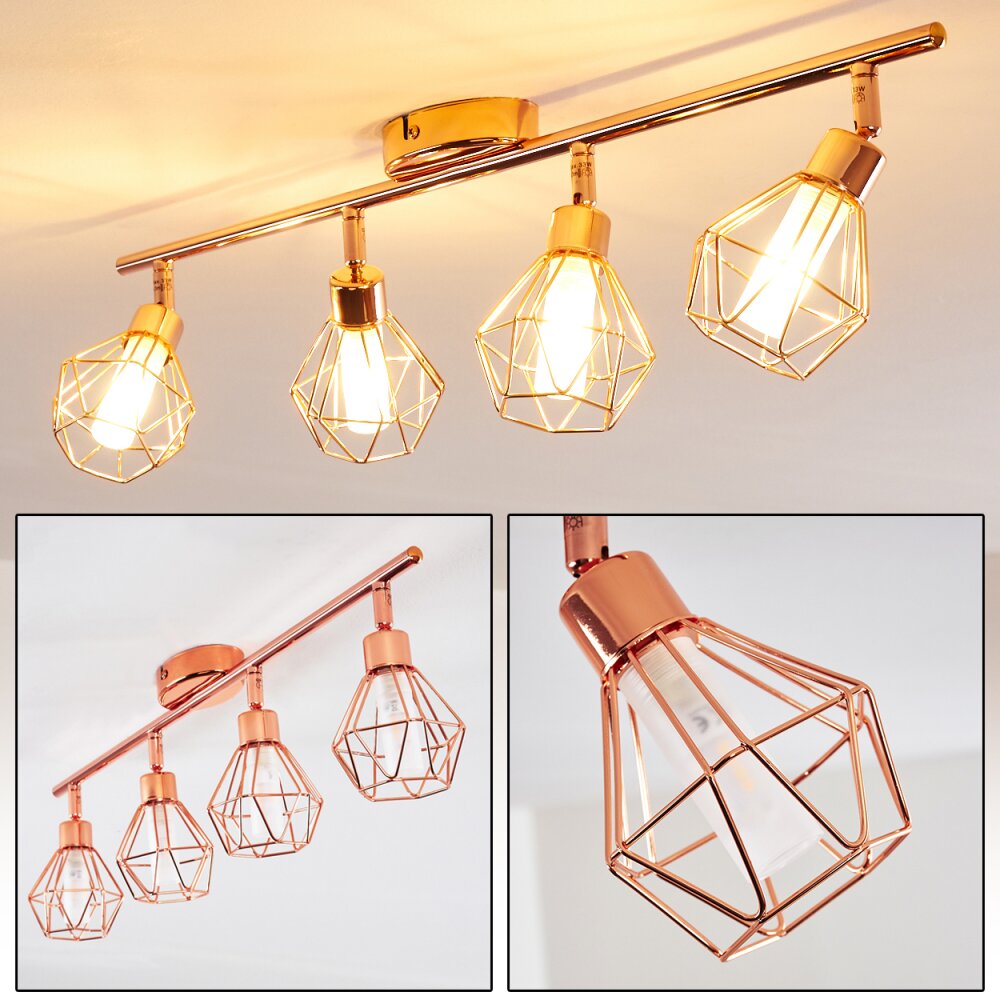 Plafonnier Ferrand LED Cuivre, 4 lumières main product photo