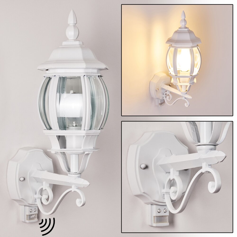 Applique murale d'extérieur Lentua Blanc, 1 lumière, Détecteur de mouvement main product photo