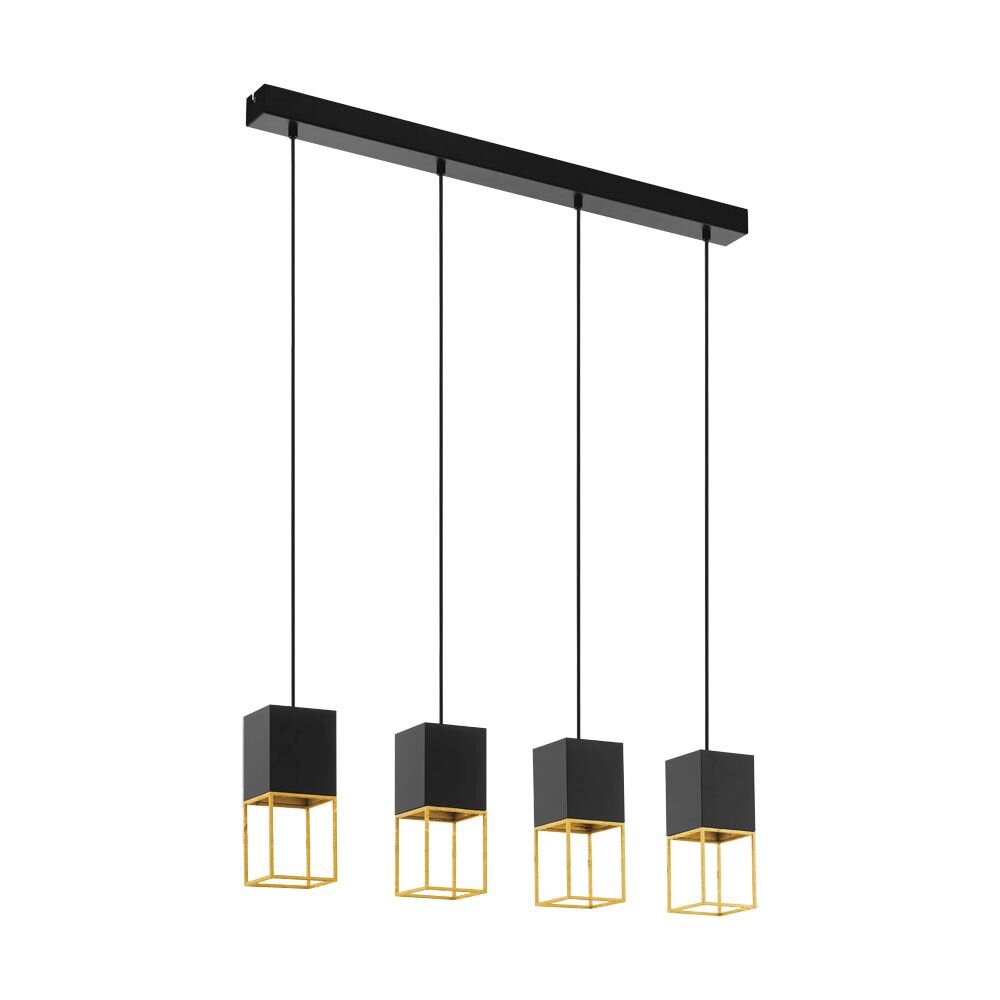 Suspension Eglo MONTEBALDO Or, Noir, 4 lumières main product photo