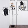 Lampadaire Barbengo Bois clair, Noir, 2 lumières