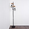 Lampadaire Barbengo Bois clair, Noir, 2 lumières