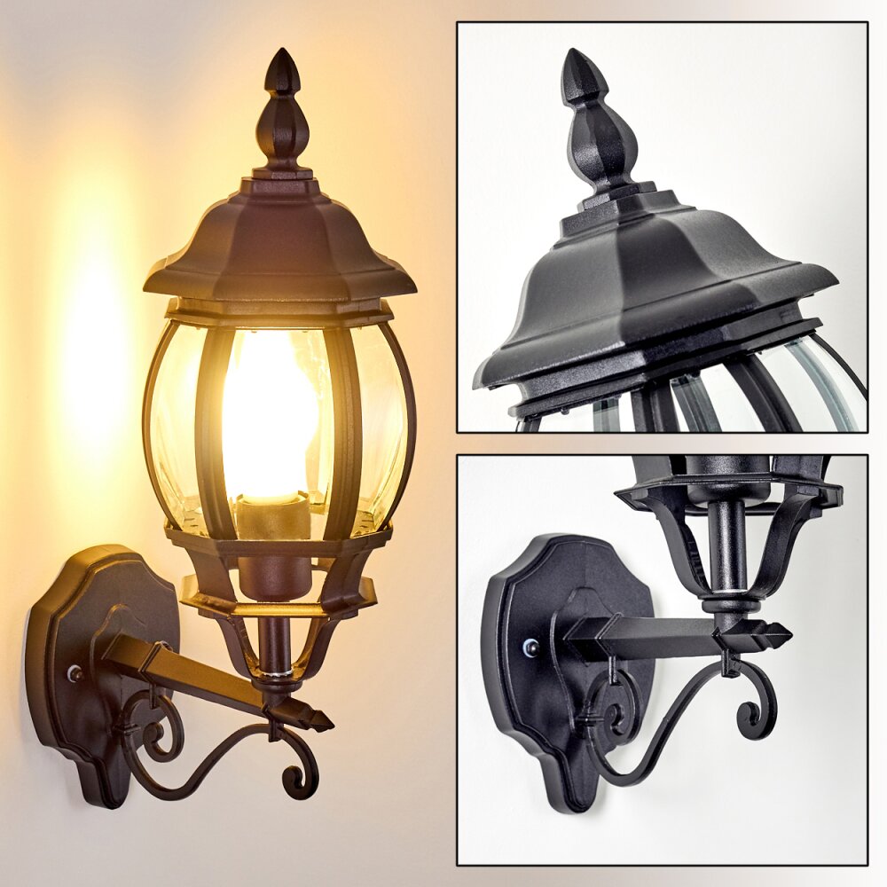 Applique murale d'extérieur Lentua Noir, 1 lumière main product photo