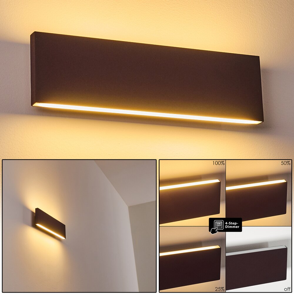 Applique murale Obion LED Rouille, 2 lumières main product photo