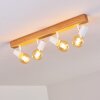 Plafonnier Barbengo Bois clair, Blanc, 4 lumières
