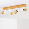 Plafonnier Barbengo Bois clair, Blanc, 4 lumières