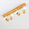 Plafonnier Barbengo Bois clair, Blanc, 4 lumières