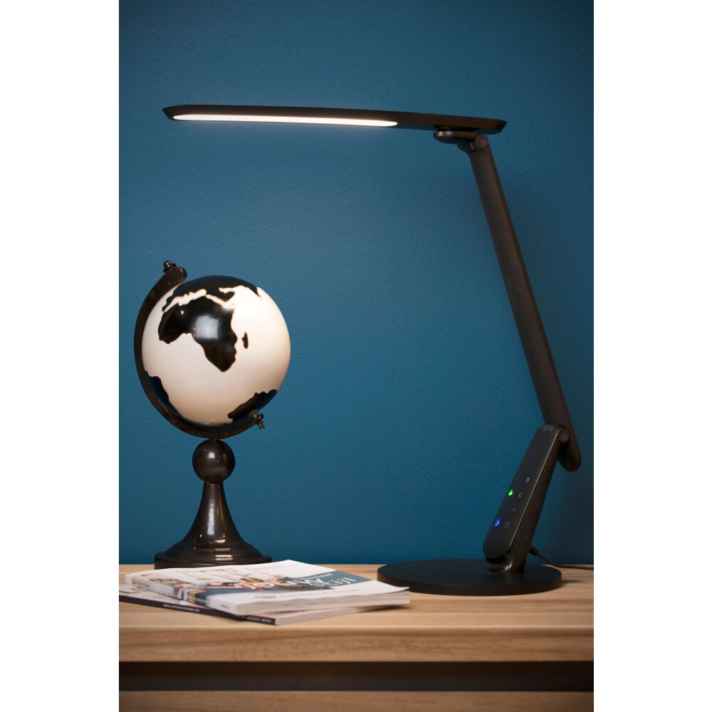 Lampe de table Lucide PRACTICO LED Noir, 1 lumière main product photo