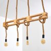 Suspension Riekje Brun, Bois clair, Noir, 4 lumières