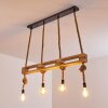 Suspension Riekje Brun, Bois clair, Noir, 4 lumières