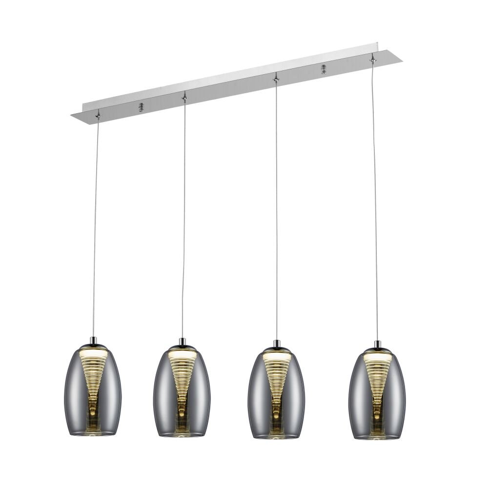 Suspension Brilliant Metropolis LED Chrome, 4 lumières main product photo