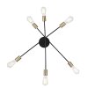 Plafonnier Globo BULB Noir, 6 lumières
