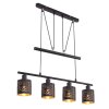Suspension Globo TUNNO Noir, 4 lumières