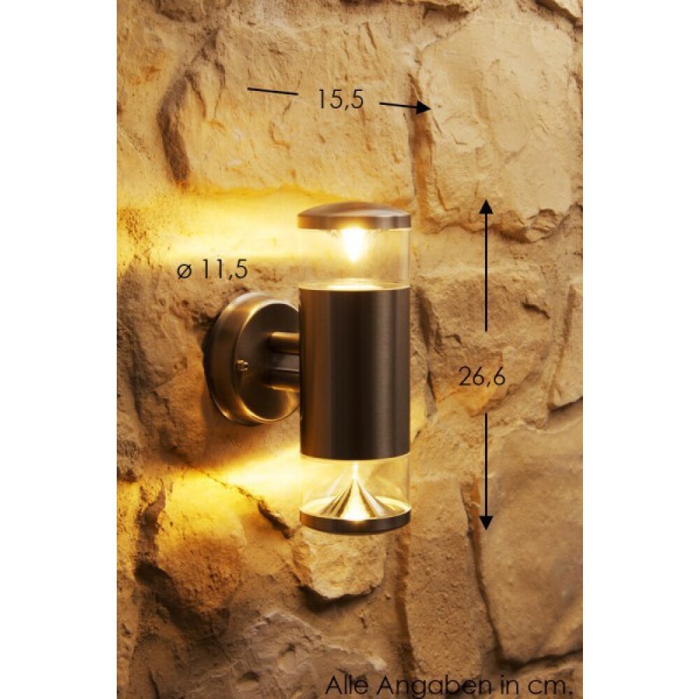 Lampe d'extérieur Globo CARME Acier inoxydable, 2 lumières main product photo