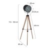 Lampadaire Steinhauer Twaki Noir, 1 lumière