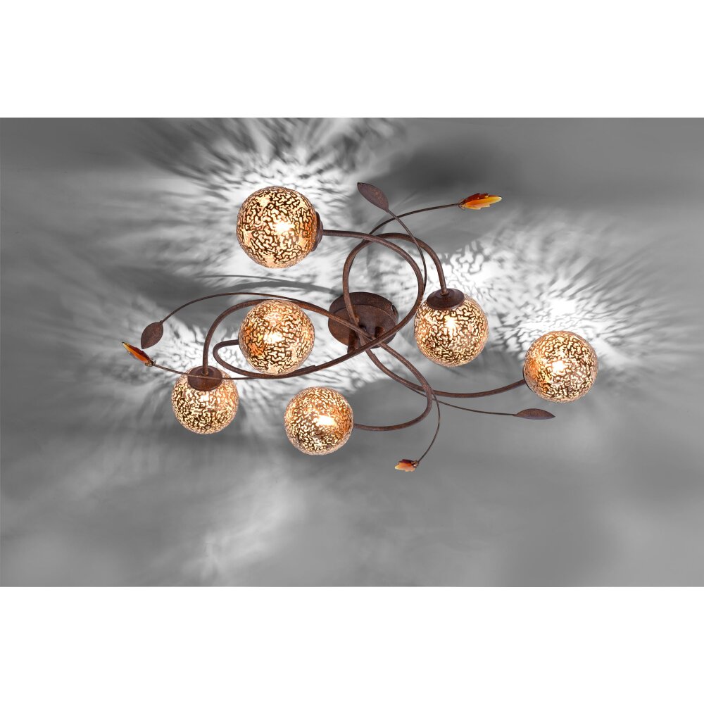 Plafonnier Paul Neuhaus GRETA Rouille, 6 lumières main product photo