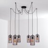 Suspension Gresso Noir, 6 lumières