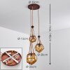 Suspension Eslov Brun, Rouille, 3 lumières