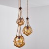 Suspension Eslov Brun, Rouille, 3 lumières