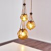 Suspension Eslov Brun, Rouille, 3 lumières
