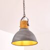 Suspension Kinzua Gris, Bois clair, Pierre, 1 lumière