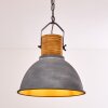 Suspension Kinzua Gris, Bois clair, Pierre, 1 lumière