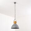 Suspension Kinzua Gris, Bois clair, Pierre, 1 lumière