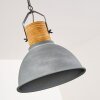 Suspension Kinzua Gris, Bois clair, Pierre, 1 lumière