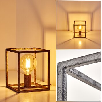 Lampe à poser Voordorp Gris, Argenté, 1 lumière Lampe à poser Voordorp Gris, Argenté, 1 lumière