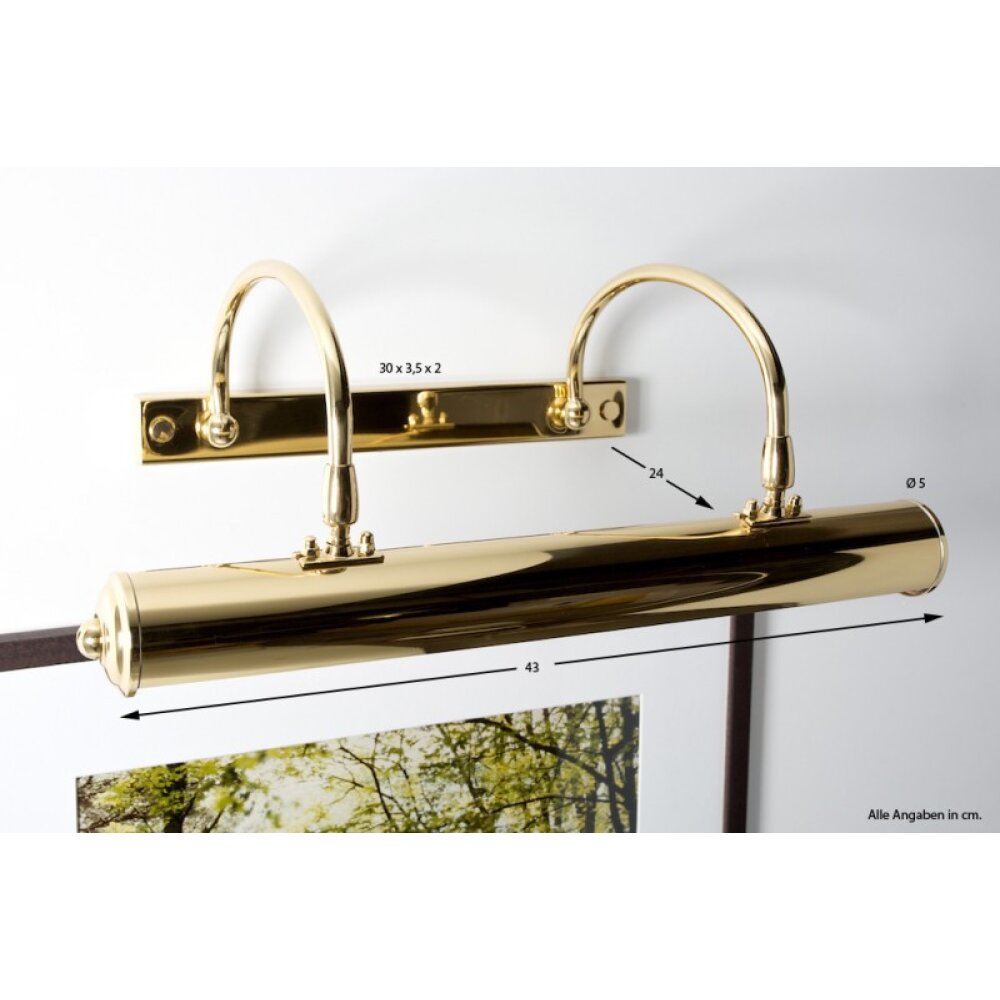 Lampe d'éclairage de tableau Herbert Schmidt Or, Laiton, 2 lumières main product photo