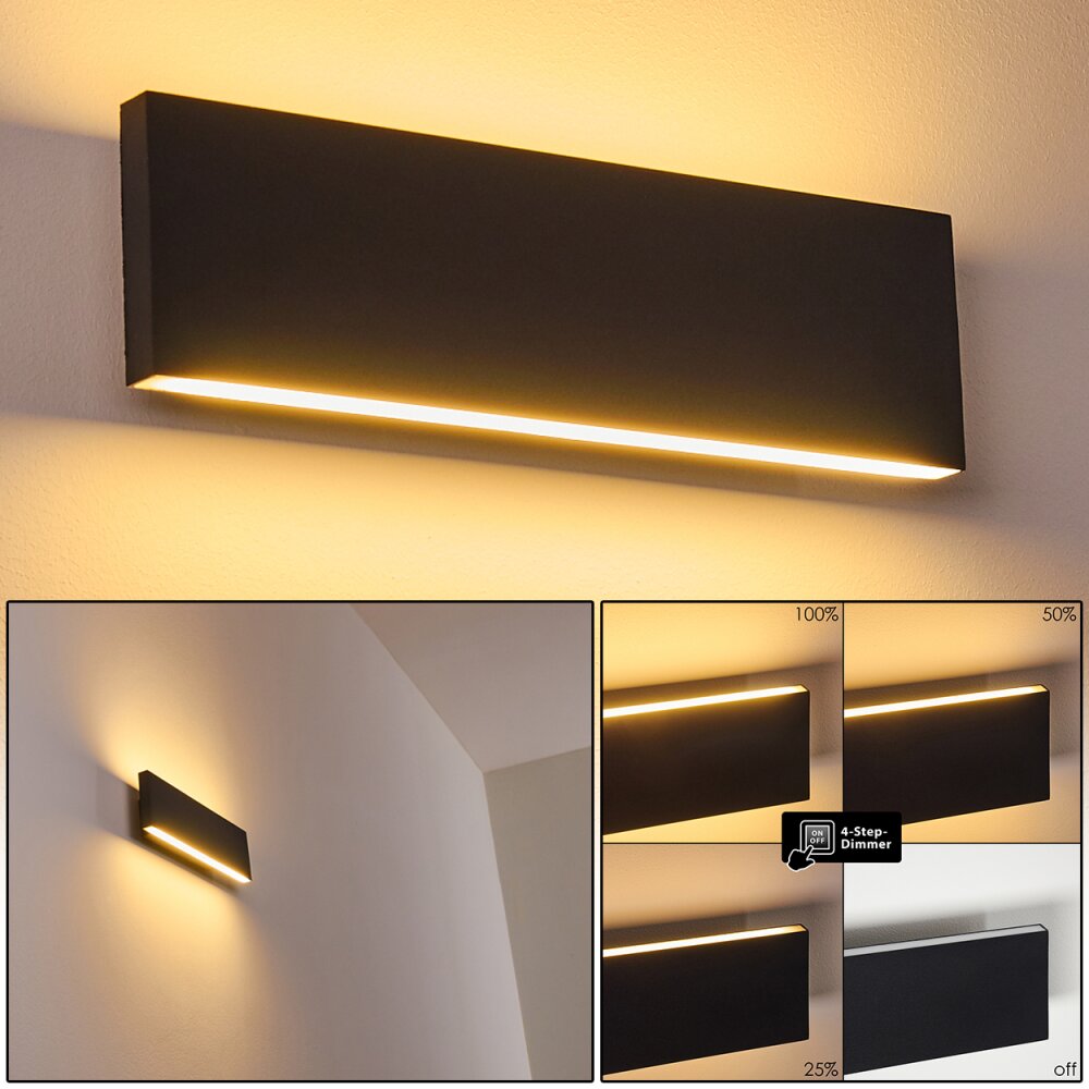 Applique murale Obion LED Anthracite, 2 lumières main product photo