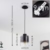 Suspension Wichita Fumée, Noir, 1 lumière
