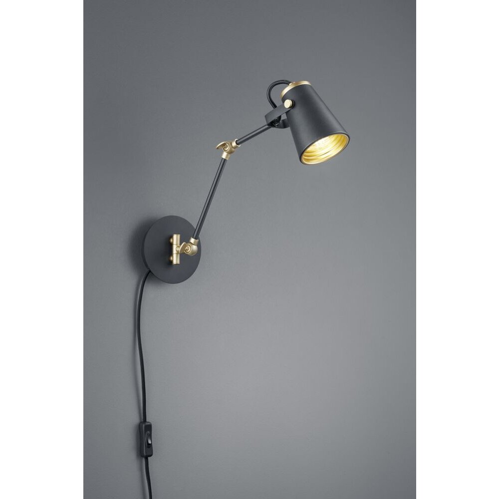 Applique murale Trio EDWARD Noir, 1 lumière main product photo