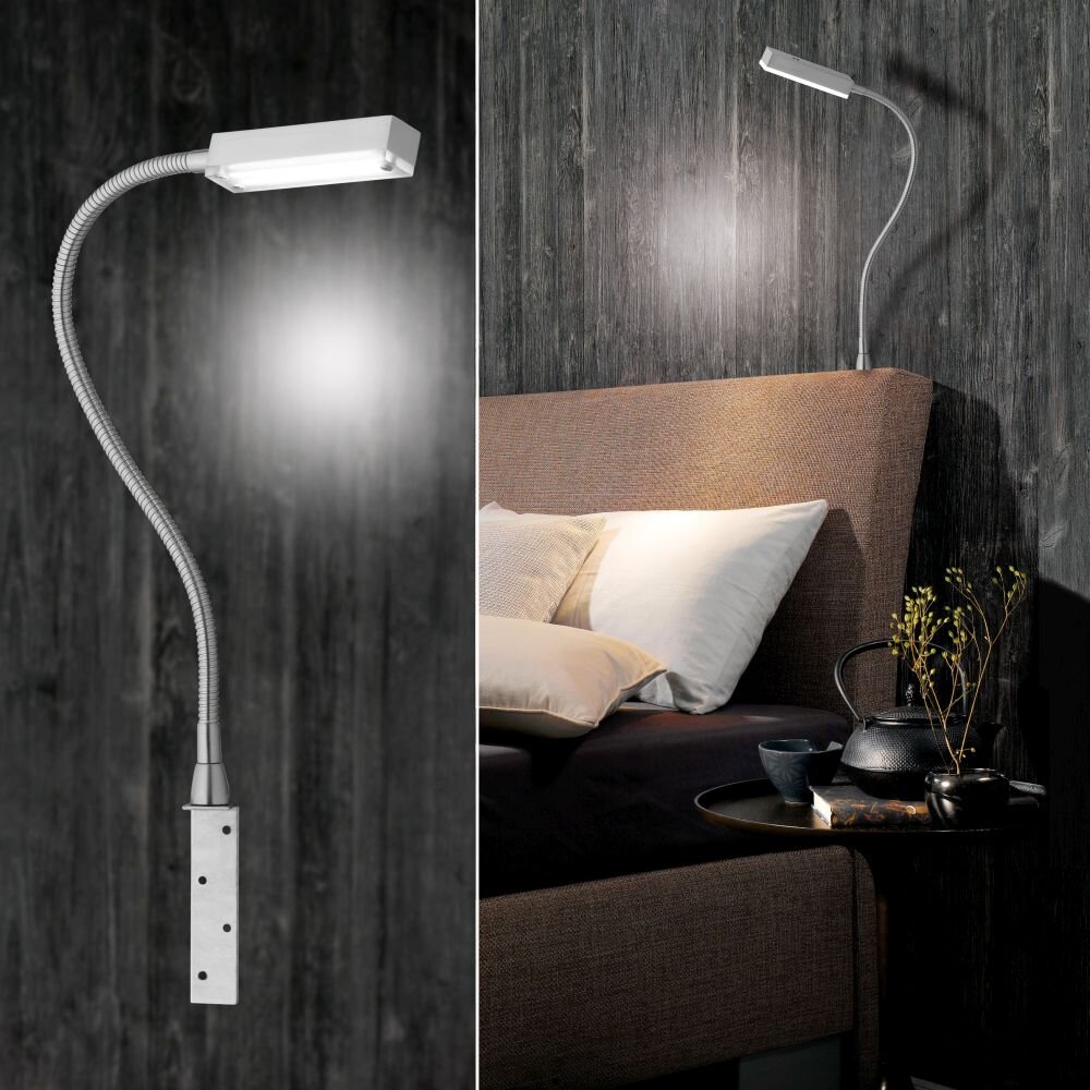 Lampe de chevet Honsel Raik LED Nickel mat, 1 lumière main product photo