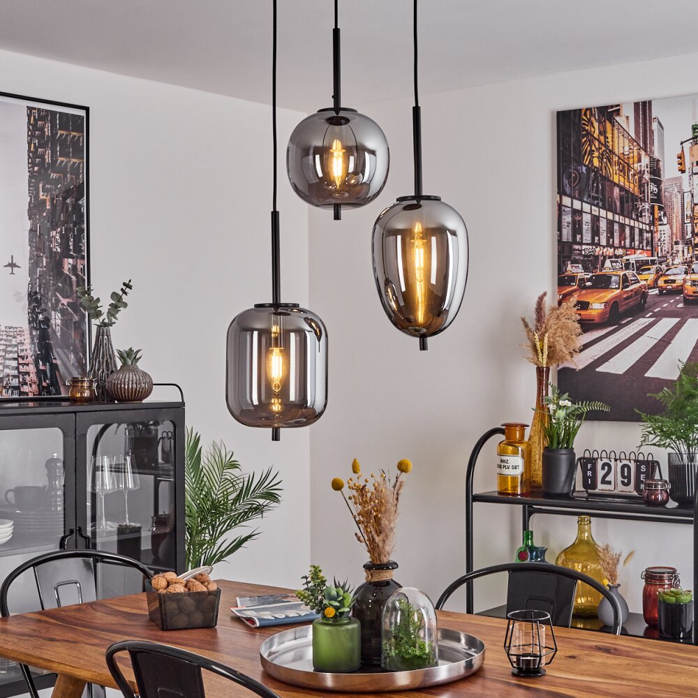 Suspension Verbania Noir, 3 lumières main product photo