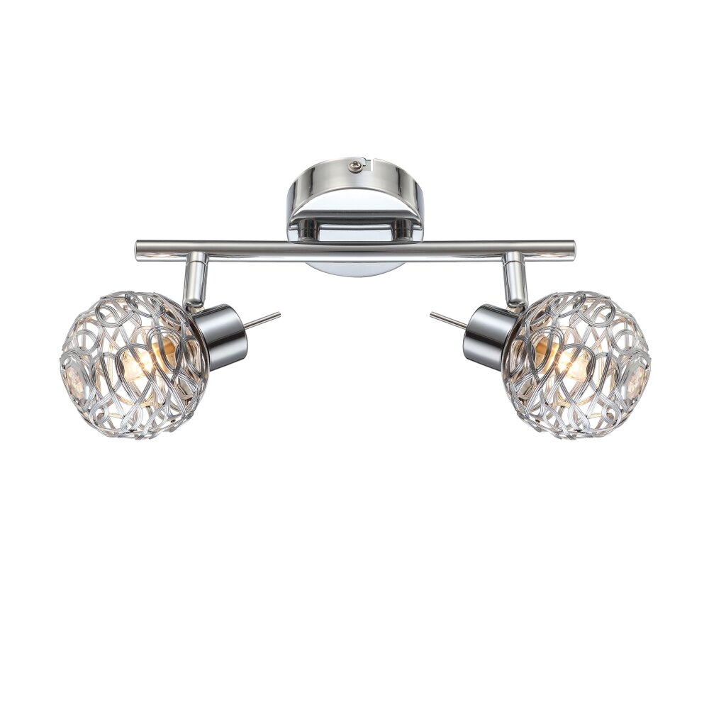 Spot de plafond Globo Bolt LED Chrome, 2 lumières main product photo